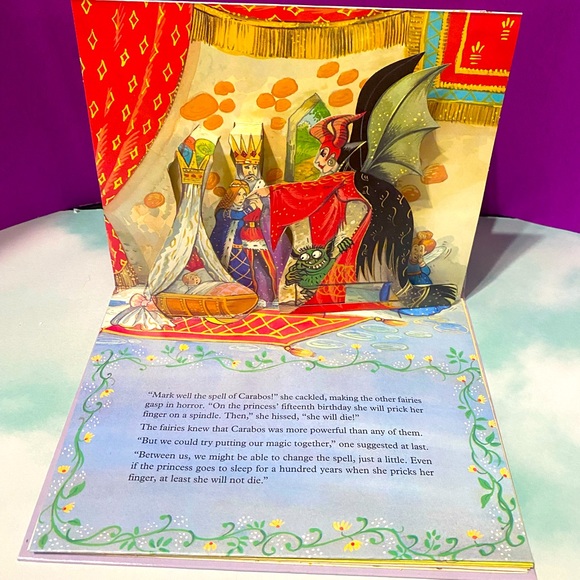 SLEEPING BEAUTY VINTAGE 90s POP-UP PICTURE STORY HARDCOVER BOOK BROWN WATSON - Picture 10 of 16